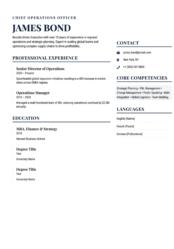 Executive Serif CV